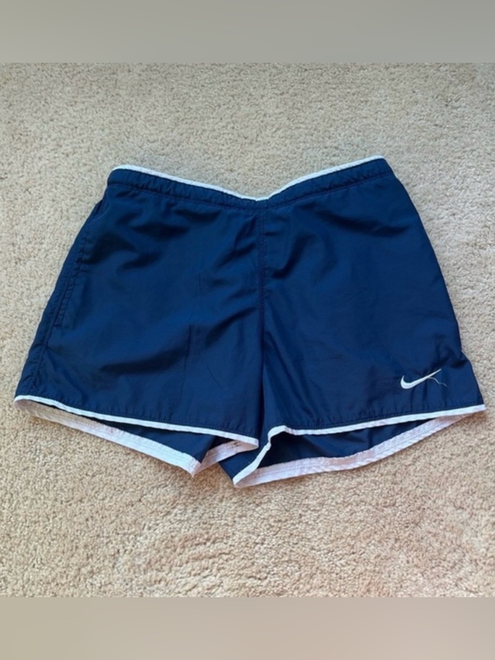 Nike Women's Blue & White Athletic Shorts w/ Elastic Waist - Size S (4-6) - VGUC
